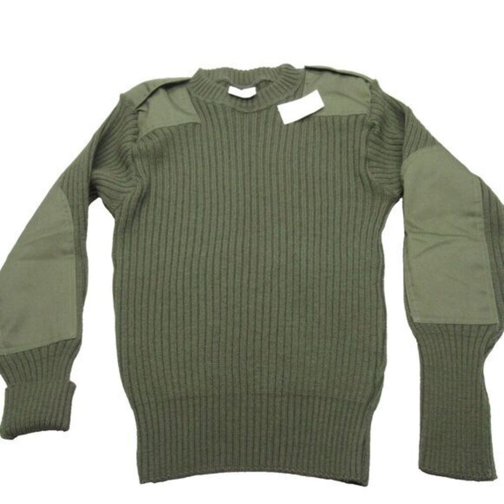US Army Wool Sweater Mens XS Valor Collection Green Crew‎ Neck Ribbed Pullover